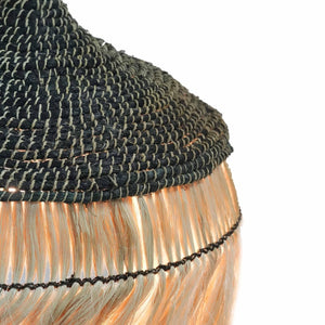 TOV Furniture Sula Handwoven Abaca Pendant Lamp - Two-Tone Coastal Charm with Black Crown for Modern Interiors TOV-G21046