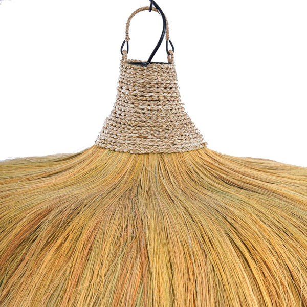 TOV Furniture Serengeti Large Pendant Lamp - Handcrafted Organic Rayung Grass Design for Dramatic Spaces & Easy Install TOV-G21050