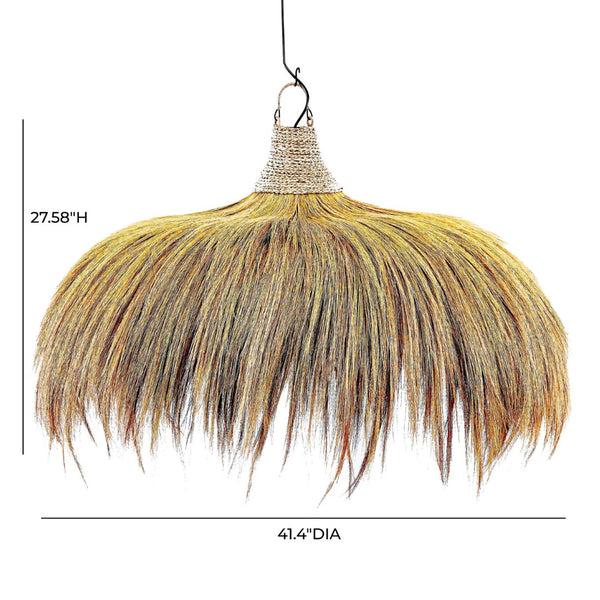 TOV Furniture Serengeti Large Pendant Lamp - Handcrafted Organic Rayung Grass Design for Dramatic Spaces & Easy Install TOV-G21050
