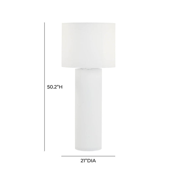 TOV Furniture Cleopatra Cream Linen Floor Lamp - Sculptural Modern Design with Dual-Bulb Ambient Lighting Elegance TOV-G54330