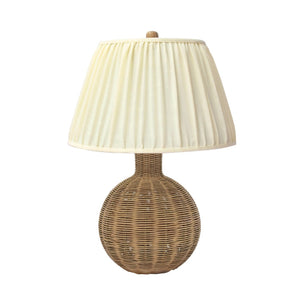 TOV Furniture Pallora Cream Table Lamp - Elegant Grandmillennial Design with Natural Rattan & Pleated Linen Shade TOV-G54336