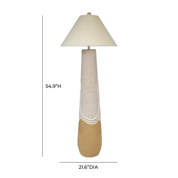 TOV Furniture Harlee Natural Woven Floor Lamp - Artisanal Charm & Organic Elegance for Cozy, Modern Interiors TOV-G54343