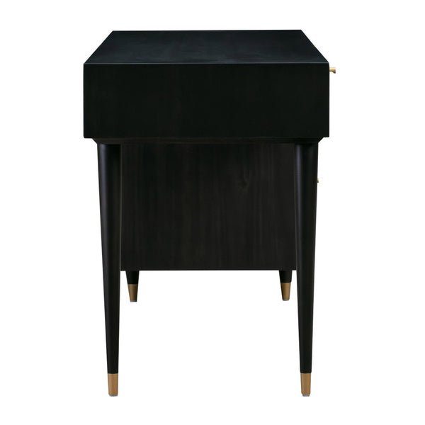 TOV Furniture Sierra 60" Cane Desk - Elegant Minimalism with Ample Storage for Modern-Boho Home Workspaces Black TOV-H44109