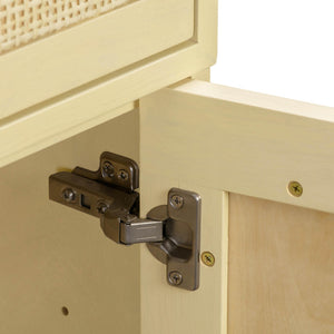 TOV Furniture Sierra 60" Cane Desk - Elegant Minimalism with Ample Storage for Modern-Boho Home Workspaces Buttermilk TOV-H44114