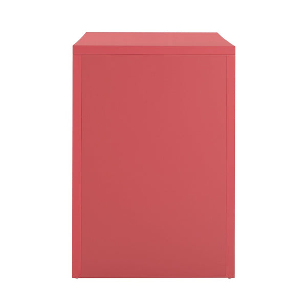 TOV Furniture Suzie 62" Art Moderne Rattan Executive Desk with Soft-Close Drawer for Stylish Workspace Solutions Pink TOV-H44179