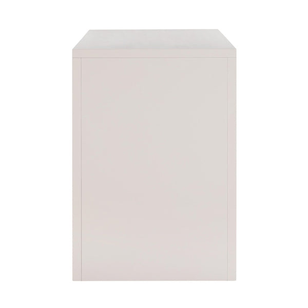 TOV Furniture Suzie 62" Art Moderne Rattan Executive Desk with Soft-Close Drawer for Stylish Workspace Solutions Cream TOV-H44180