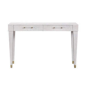 TOV Furniture Brandyss 48" Burl Work Desk with 2 Soft-Close Drawers for Modern Home Office and Studio Spaces White TOV-H54194