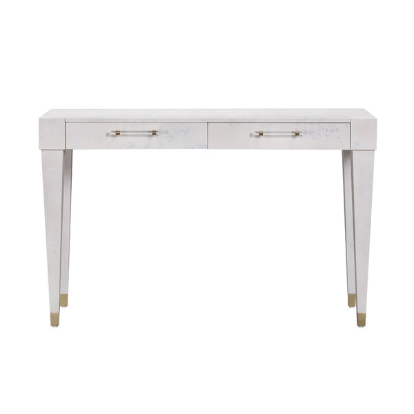 TOV Furniture Brandyss 48" Burl Work Desk with 2 Soft-Close Drawers for Modern Home Office and Studio Spaces White TOV-H54194