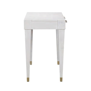 TOV Furniture Brandyss 48" Burl Work Desk with 2 Soft-Close Drawers for Modern Home Office and Studio Spaces White TOV-H54194