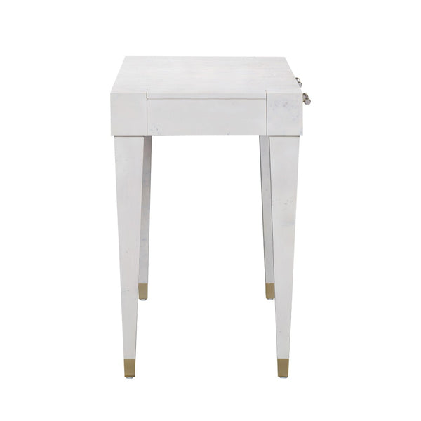 TOV Furniture Brandyss 48" Burl Work Desk with 2 Soft-Close Drawers for Modern Home Office and Studio Spaces White TOV-H54194