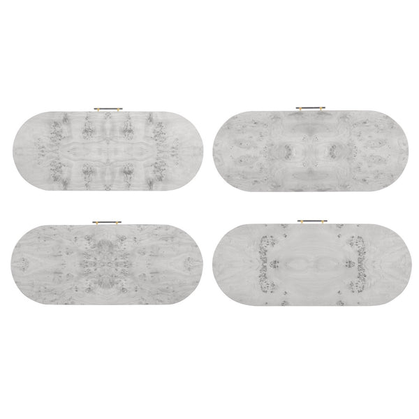 TOV Furniture Brandyss 48" Burl Work Desk with 2 Soft-Close Drawers for Modern Home Office and Studio Spaces White TOV-H54194