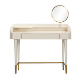 Penelope Cream Vegan Leather Wrapped Vanity Desk TOV-H54270 TOV Furniture