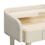 Penelope Cream Vegan Leather Wrapped Vanity Desk TOV-H54270 TOV Furniture