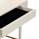 Penelope Cream Vegan Leather Wrapped Vanity Desk TOV-H54270 TOV Furniture