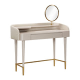 Penelope Taupe Vegan Leather Wrapped Vanity Desk TOV-H54271 TOV Furniture