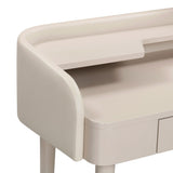 Penelope Taupe Vegan Leather Wrapped Vanity Desk TOV-H54271 TOV Furniture