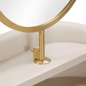 Penelope Taupe Vegan Leather Wrapped Vanity Desk TOV-H54271 TOV Furniture