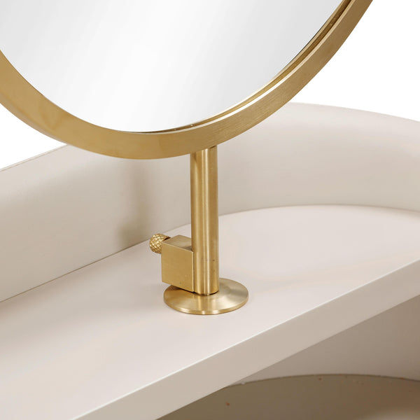 Penelope Taupe Vegan Leather Wrapped Vanity Desk TOV-H54271 TOV Furniture