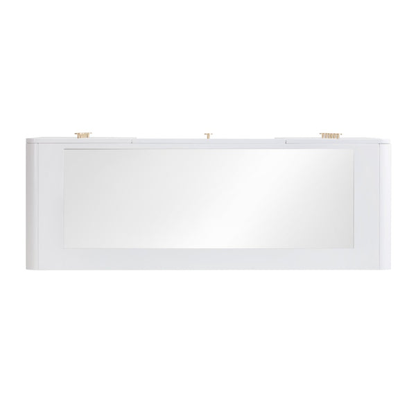 TOV Furniture Hollywood 56" White 13-Drawer Vanity Desk - Glamorous Makeup Station with Spacious Mirror & Storage TOV-H54352-D