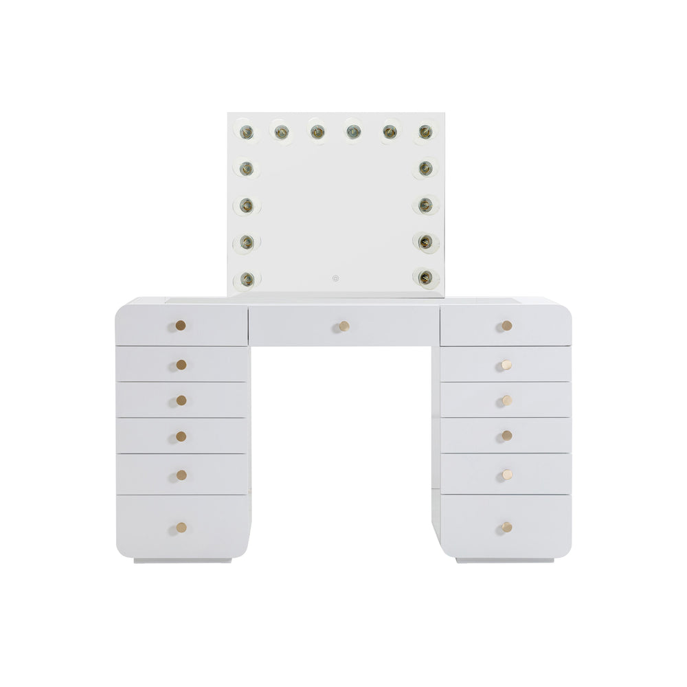 Hollywood White Desk with Vanity Mirror TOV-H54352 TOV Furniture