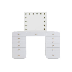 Hollywood White Desk with Vanity Mirror TOV-H54352 TOV Furniture