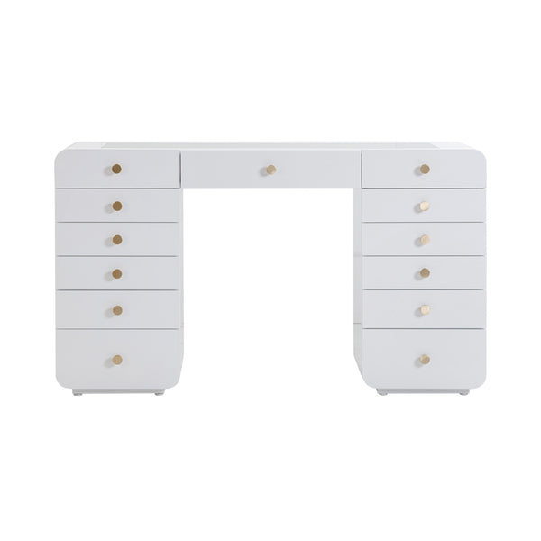 Hollywood White Desk with Vanity Mirror TOV-H54352 TOV Furniture