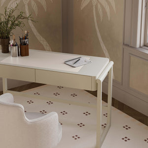 TOV Furniture Alfalfa 52" Desk with Soft-Closing Drawers - Sleek Workstation for Home Office and Compact Spaces Taupe TOV-H54438