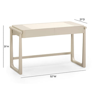 TOV Furniture Alfalfa 52" Desk with Soft-Closing Drawers - Sleek Workstation for Home Office and Compact Spaces Taupe TOV-H54438
