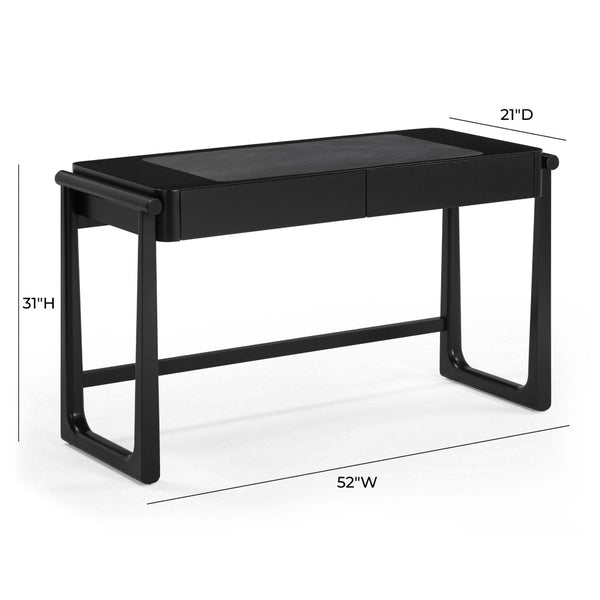TOV Furniture Alfalfa 52" Desk with Soft-Closing Drawers - Sleek Workstation for Home Office and Compact Spaces Black TOV-H54439