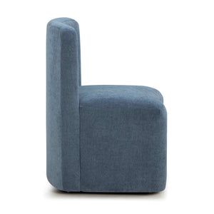 TOV Furniture Dolce Velvet Rolling Desk Chair - Chic Sculptural Design with Plush Comfort for Stylish Workspaces Blue TOV-H54616