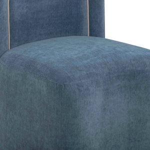 TOV Furniture Dolce Velvet Rolling Desk Chair - Chic Sculptural Design with Plush Comfort for Stylish Workspaces Blue TOV-H54616