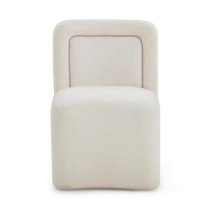 TOV Furniture Dolce Velvet Rolling Desk Chair - Chic Sculptural Design with Plush Comfort for Stylish Workspaces Cream TOV-H54617