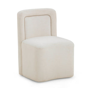 TOV Furniture Dolce Velvet Rolling Desk Chair - Chic Sculptural Design with Plush Comfort for Stylish Workspaces Cream TOV-H54617