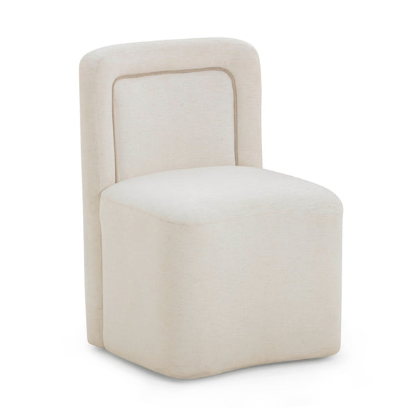 TOV Furniture Dolce Velvet Rolling Desk Chair - Chic Sculptural Design with Plush Comfort for Stylish Workspaces Cream TOV-H54617