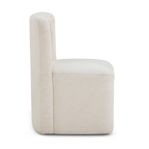TOV Furniture Dolce Velvet Rolling Desk Chair - Chic Sculptural Design with Plush Comfort for Stylish Workspaces Cream TOV-H54617