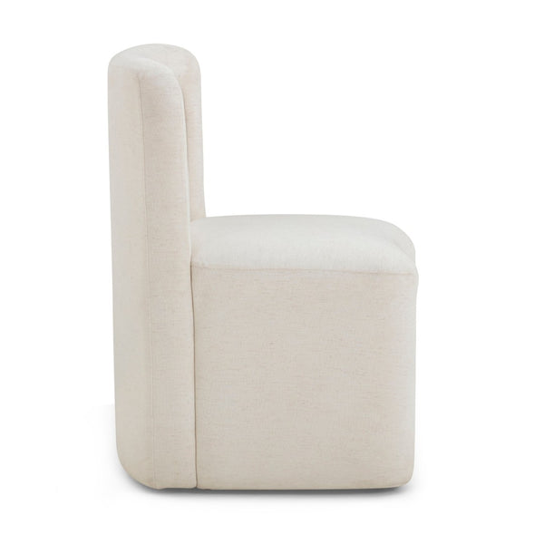 TOV Furniture Dolce Velvet Rolling Desk Chair - Chic Sculptural Design with Plush Comfort for Stylish Workspaces Cream TOV-H54617