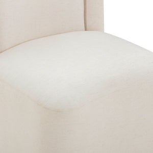 TOV Furniture Dolce Velvet Rolling Desk Chair - Chic Sculptural Design with Plush Comfort for Stylish Workspaces Cream TOV-H54617