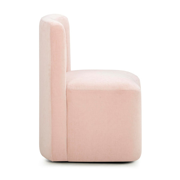 TOV Furniture Dolce Velvet Rolling Desk Chair - Chic Sculptural Design with Plush Comfort for Stylish Workspaces Pink TOV-H54618