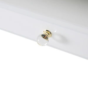 TOV Furniture Janie Modern 52" Lacquer Desk with Gold Base & Soft-Close Drawers - Stylish Workstation & Vanity TOV-H5519