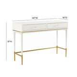 Mariah Two Drawer Off-White Desk TOV-H68716 TOV Furniture