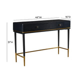 Mariah Two Drawer Black Desk TOV-H68717 TOV Furniture