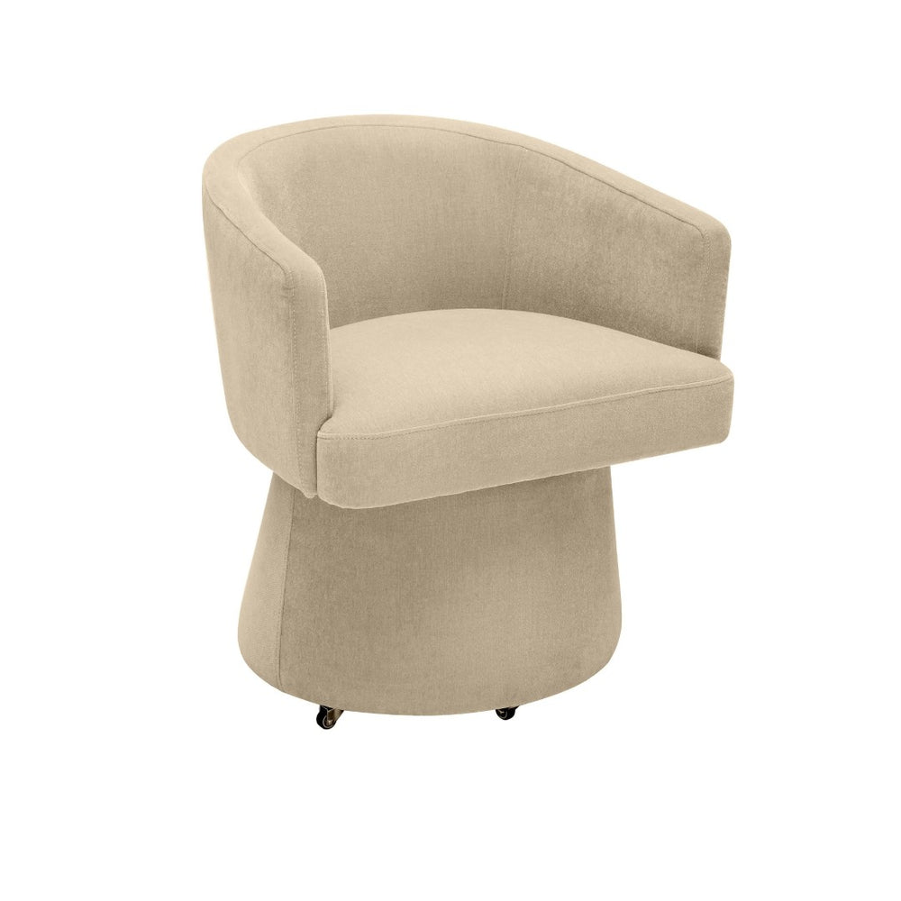 TOV Furniture Kristen Upcycled Chenille Rolling Desk Chair - Eco-Friendly Comfort for Home and Office Workspaces Taupe TOV-H68926