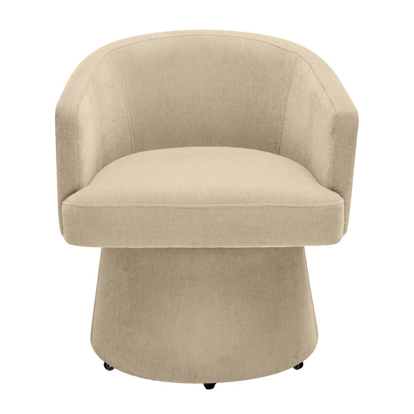 TOV Furniture Kristen Upcycled Chenille Rolling Desk Chair - Eco-Friendly Comfort for Home and Office Workspaces Taupe TOV-H68926
