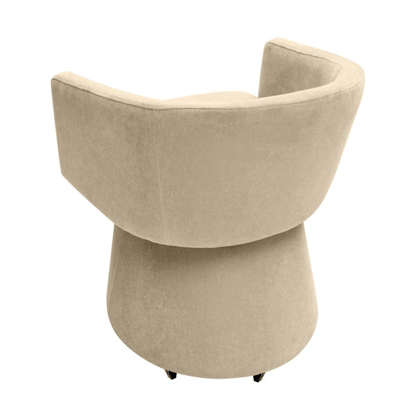 TOV Furniture Kristen Upcycled Chenille Rolling Desk Chair - Eco-Friendly Comfort for Home and Office Workspaces Taupe TOV-H68926