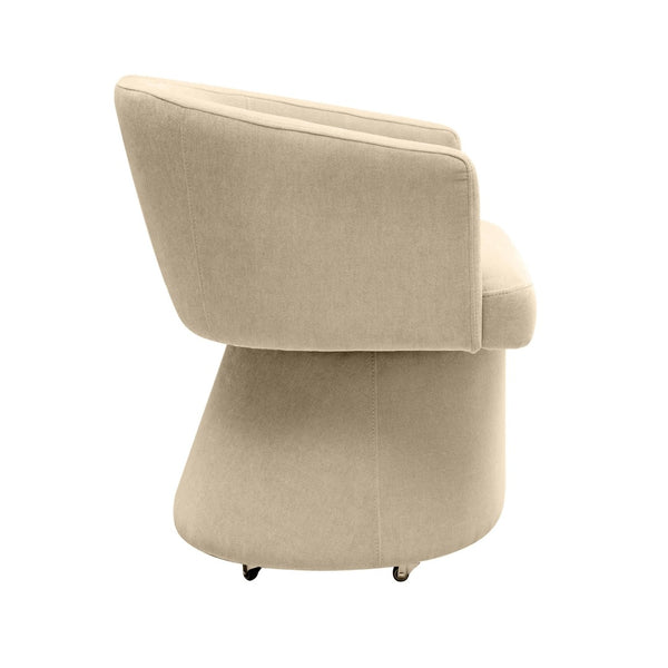 TOV Furniture Kristen Upcycled Chenille Rolling Desk Chair - Eco-Friendly Comfort for Home and Office Workspaces Taupe TOV-H68926