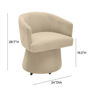 TOV Furniture Kristen Upcycled Chenille Rolling Desk Chair - Eco-Friendly Comfort for Home and Office Workspaces Taupe TOV-H68926