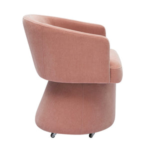 TOV Furniture Kristen Upcycled Chenille Rolling Desk Chair - Eco-Friendly Comfort for Home and Office Workspaces Pink TOV-H68927