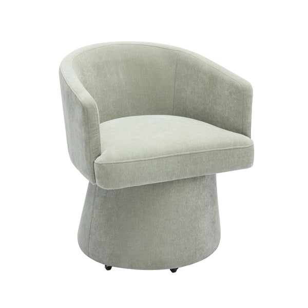 Kristen Light Green Upcycled Chenille Rolling Desk Chair TOV-H68928 TOV Furniture
