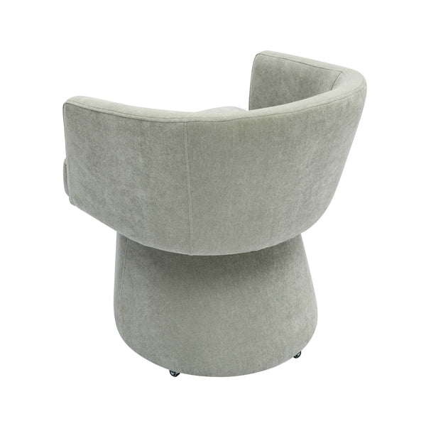 Kristen Light Green Upcycled Chenille Rolling Desk Chair TOV-H68928 TOV Furniture