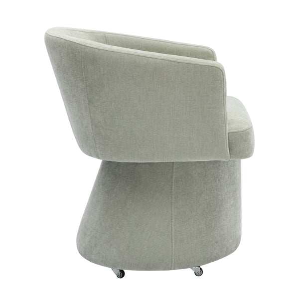 Kristen Light Green Upcycled Chenille Rolling Desk Chair TOV-H68928 TOV Furniture